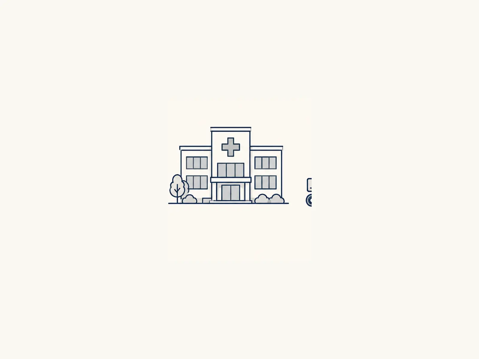 Drawn icon: construction work in a healthcare institution.