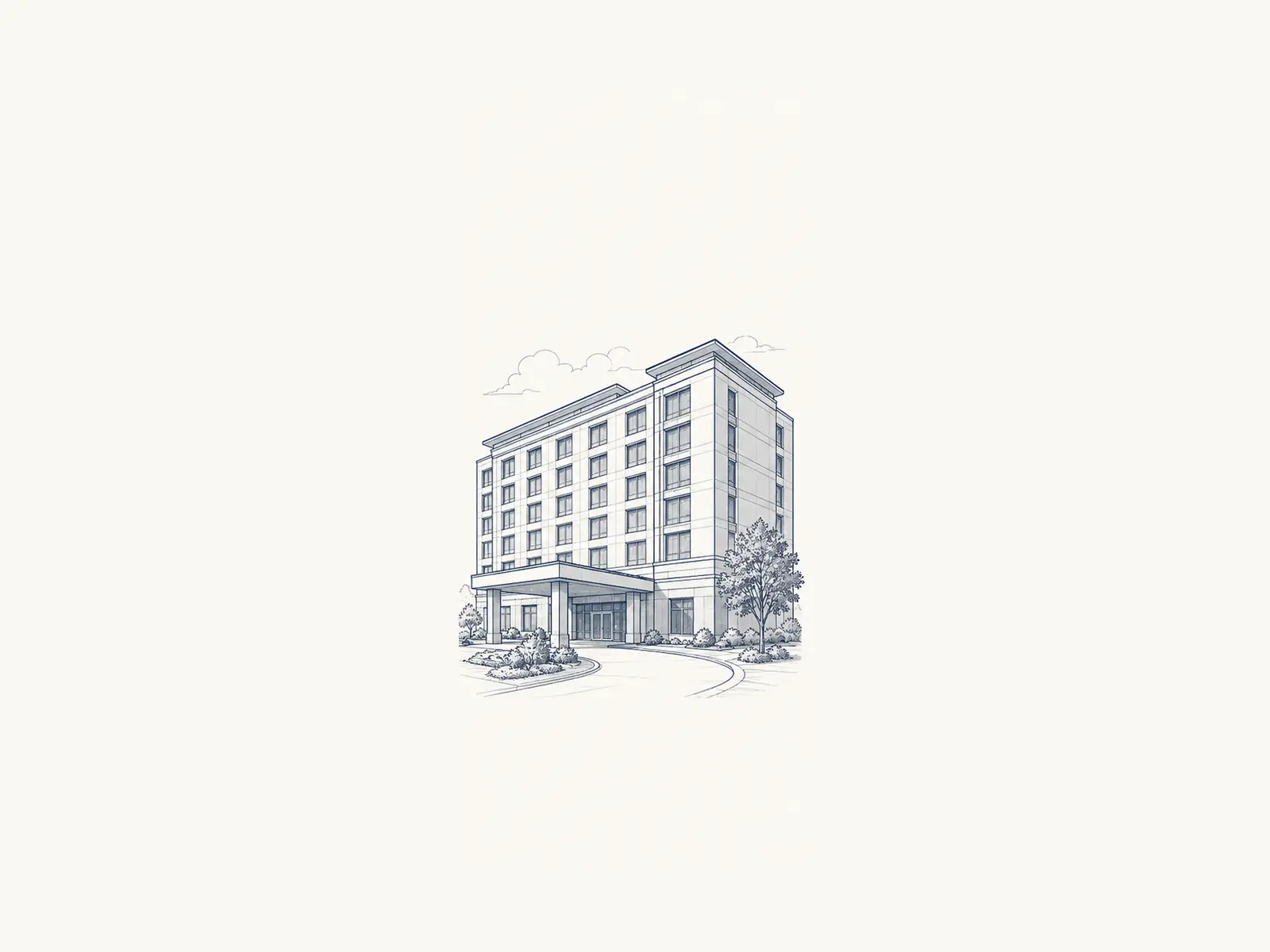 Drawn illustration: accommodation development.